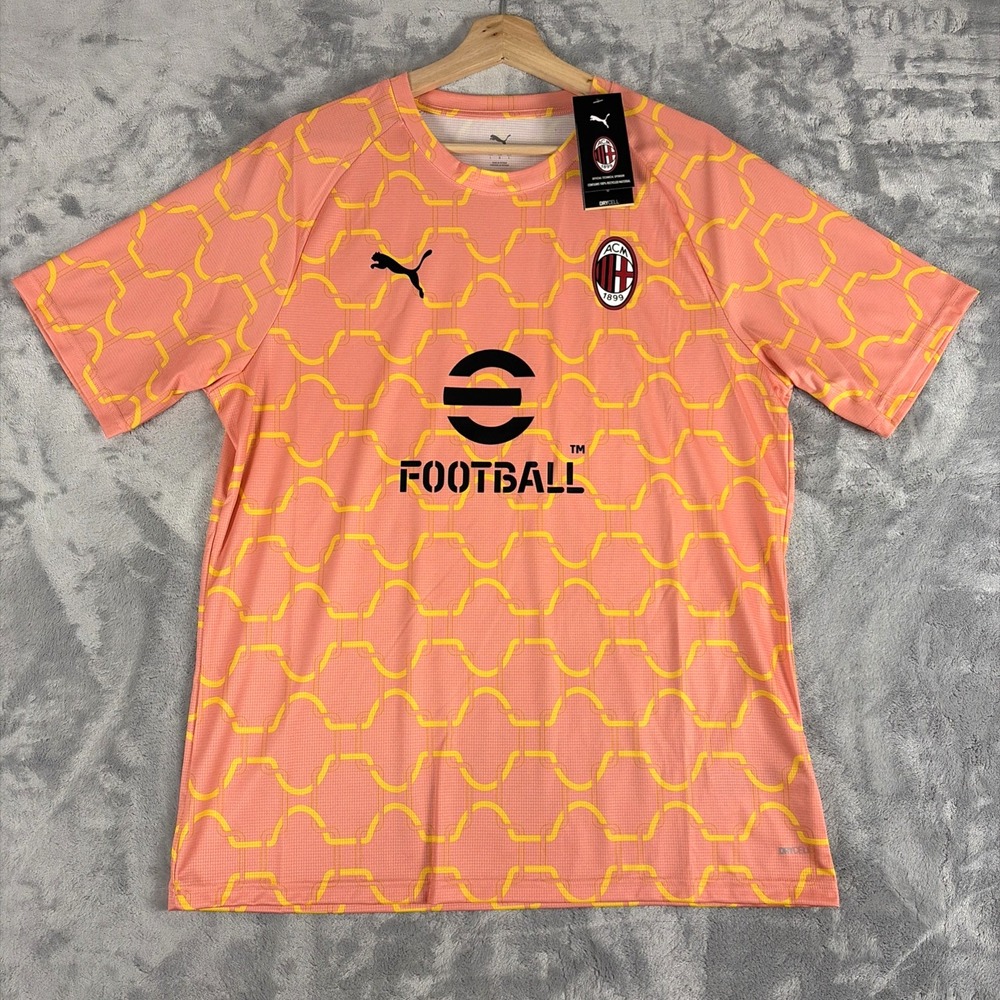 Puma AC Milan Soccer Jersey 2023/24 Pink Yellow Large NWT DryCELL